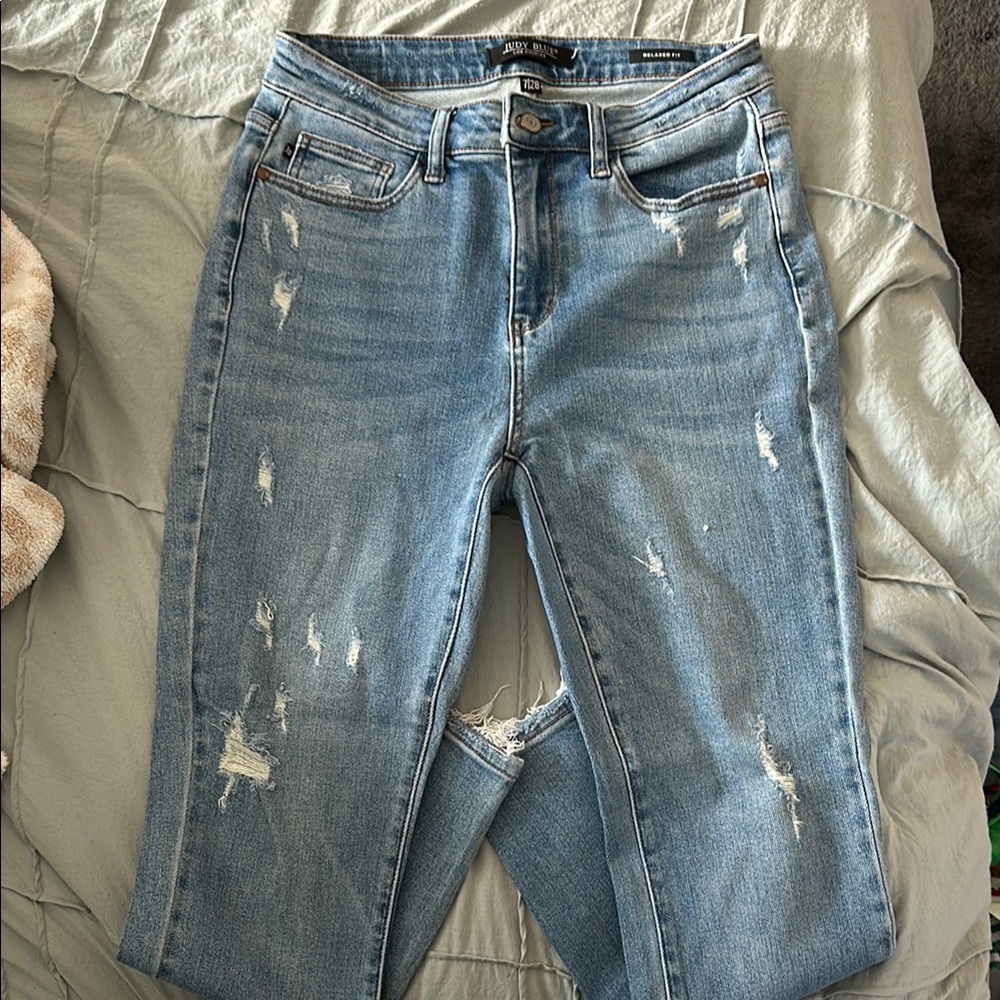 Judy Blue Distressed Blue Jeans